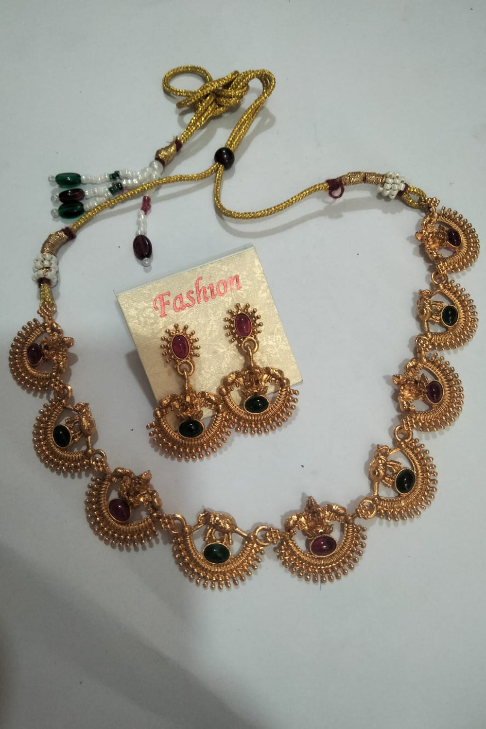 Multicolour Kundan Necklace Set - View 2