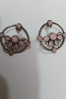 Embellished Floral Stud Earrings
