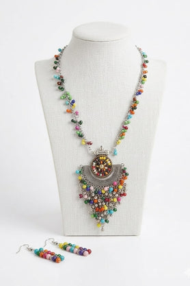 Multicolour Beaded Necklace Set