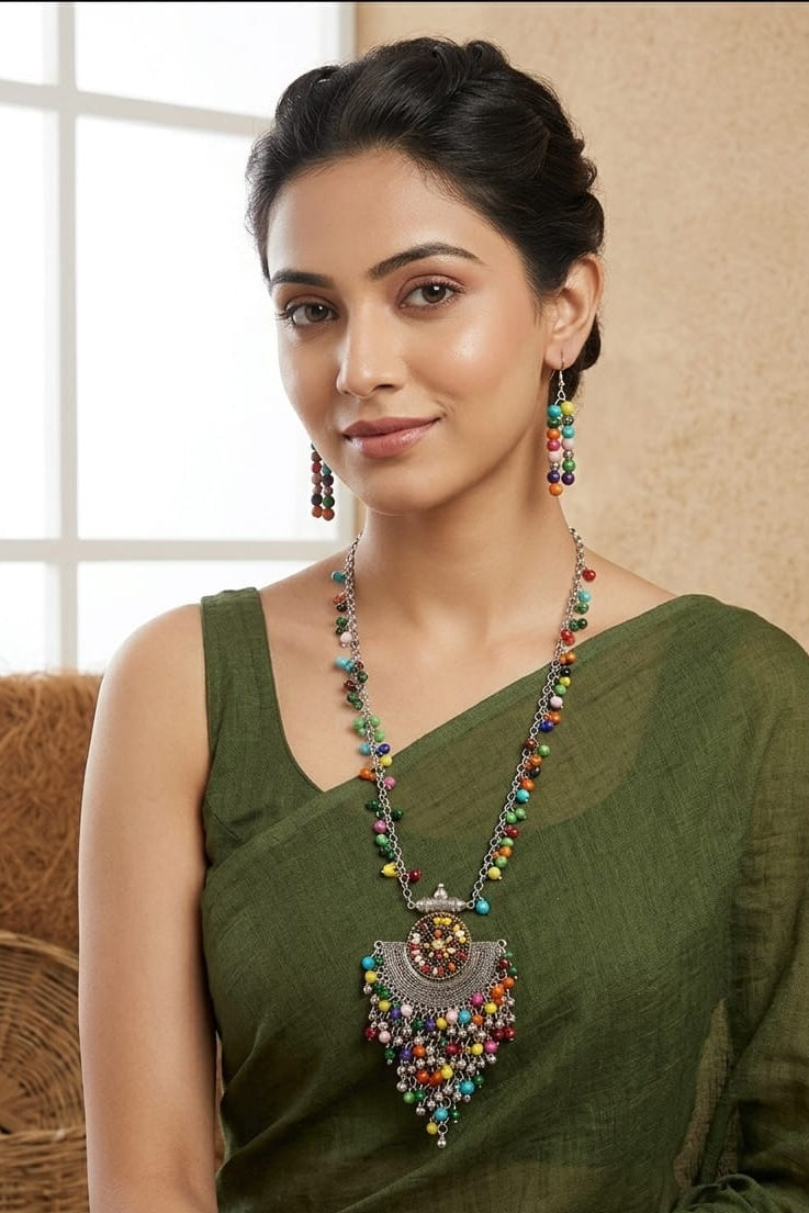 Multicolour Beaded Necklace Set - View 2