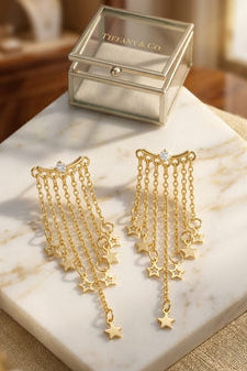 Star Charm Layered Drop Earrings