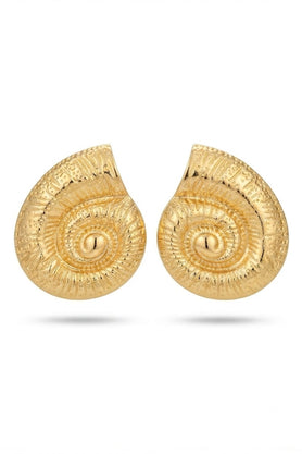 Minimal Gold-Tone Spiral Stud Earrings