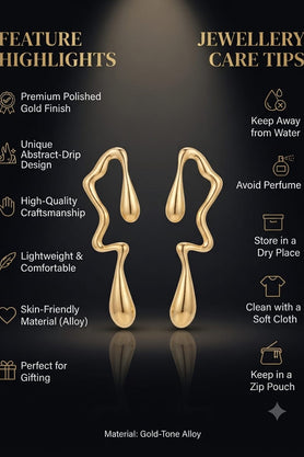 Gold-Tone Abstract Drop Earrings