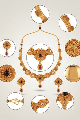 Gold-Tone Pendant Necklace and Earring Set