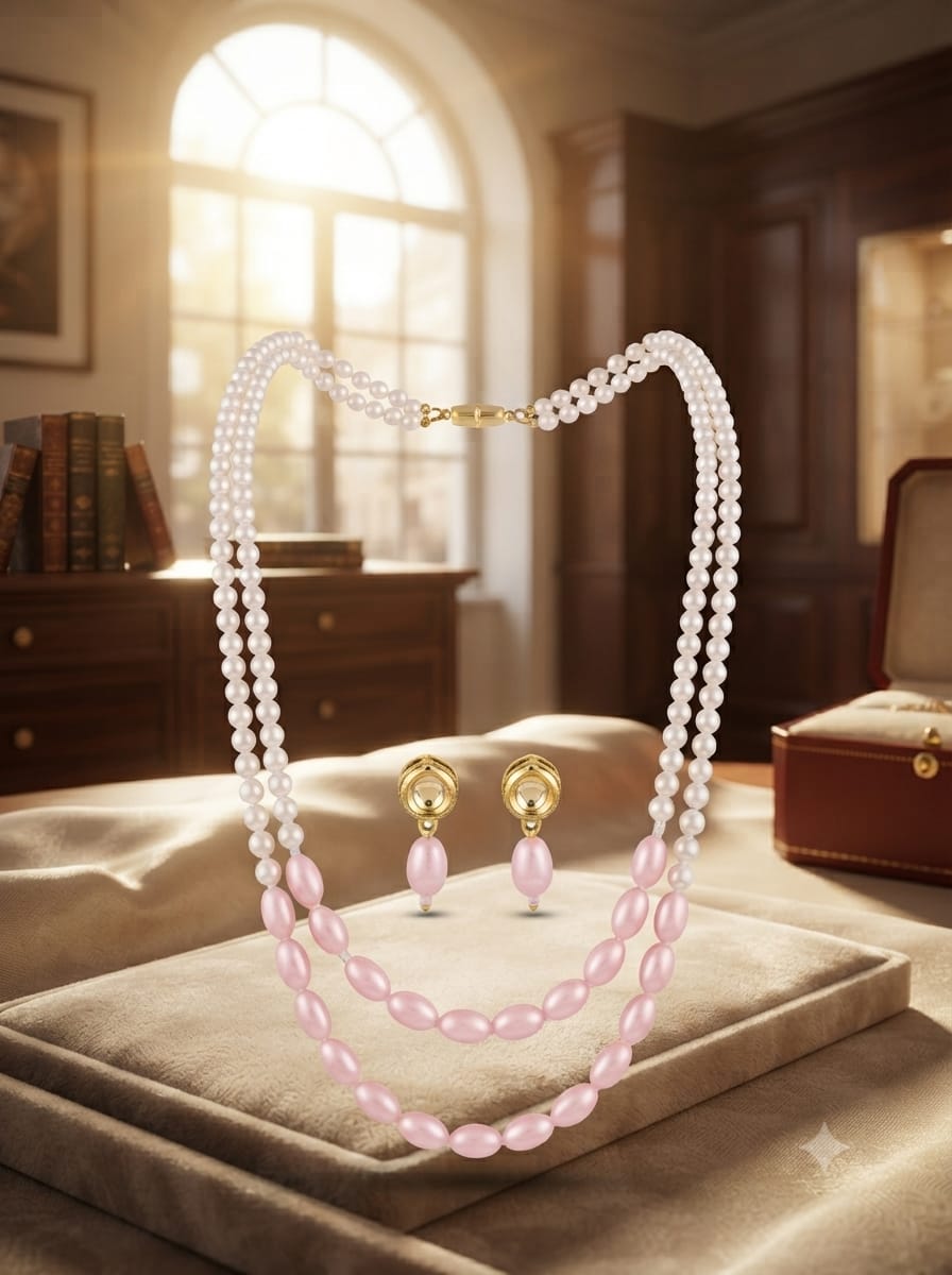 Pearl Layered Necklace Set - View 4