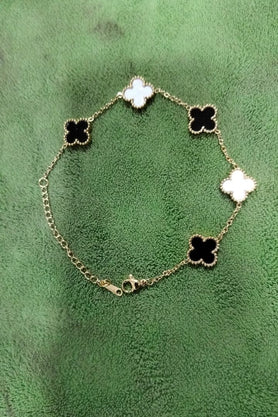 Green and White Floral Bracelet