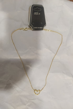Gold-tone heart pendant necklace front view