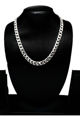Silver-tone curb chain necklace 19 inch