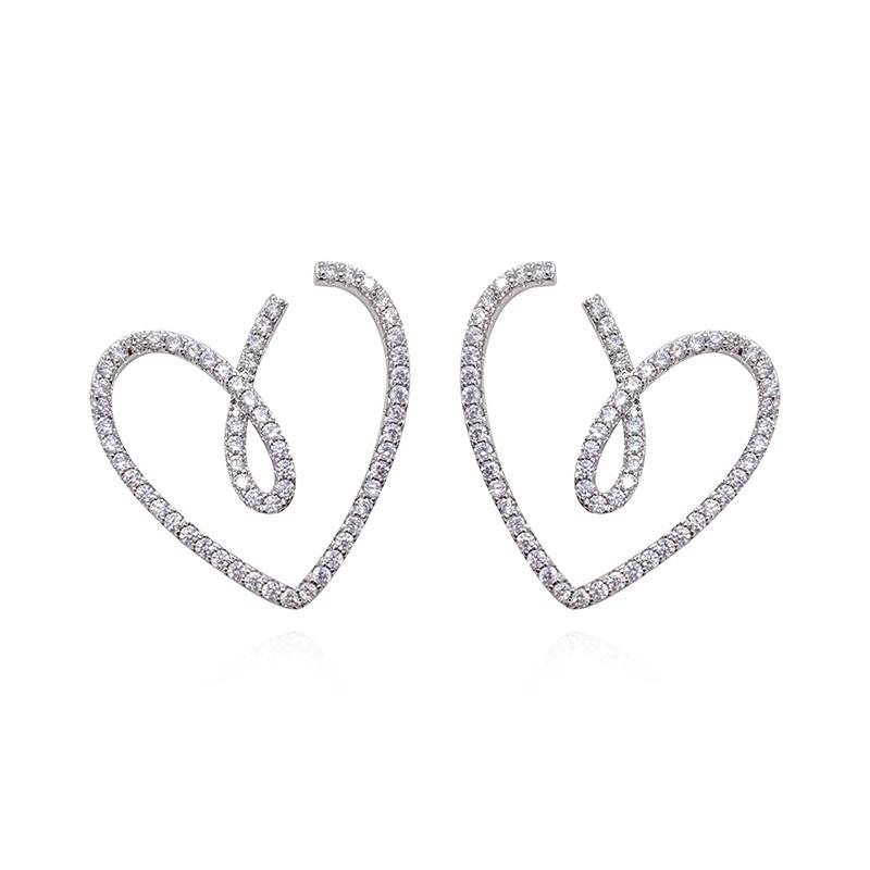 Crystal-pave heart earrings product detail