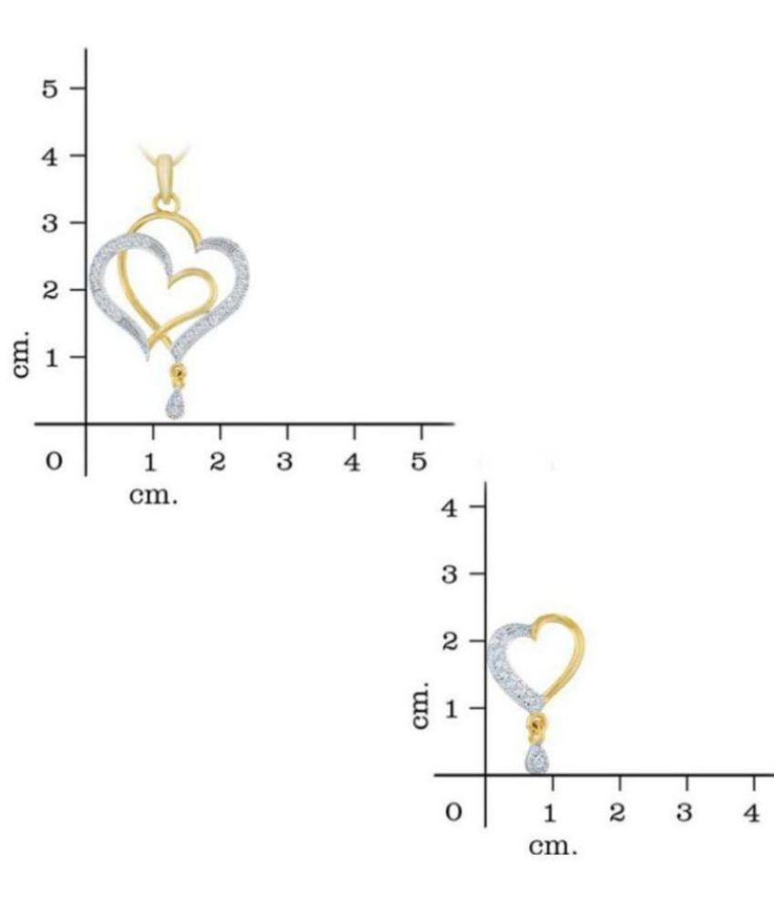 Gold-tone heart necklace and earrings worn for styling reference