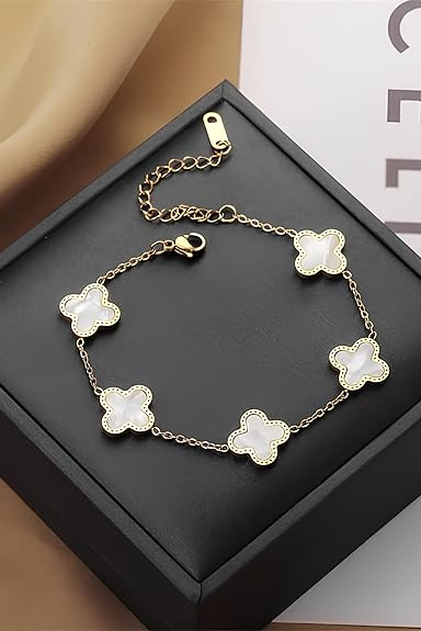 Gold Clover Charm Bracelet
